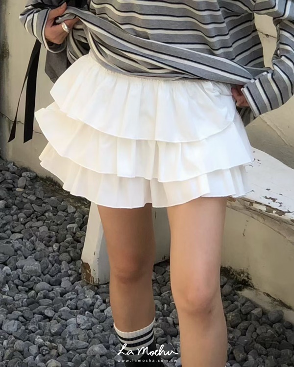 荷葉蛋糕褲裙